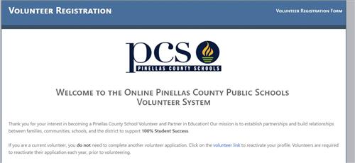 On line volunteer registration form 